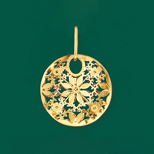 Ross-Simons Italian 14kt Yellow Gold Circle Flower Pendant4