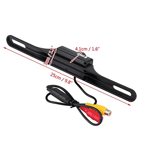 Image of Car Backup Camera, 140 Degree Wide View Angle, 7 LED Lights, IP67 /68, License Plate Reverse Parking Camera, Black
