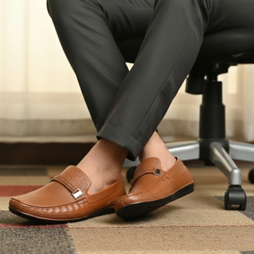 Image of AJANTA Men's Slip-on PVC Loafer | Waterproof & Rain Shoes| Slip Resistant Flexible Outsole | Lightweight Formal Moccasins for Office & Party