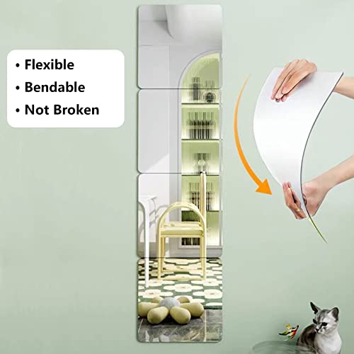 DONGDA 4 Piezas Espejo Acrílico 20 x 20cm Autoadhesivo para Decoración Pared Baño (pared) - imagen 4