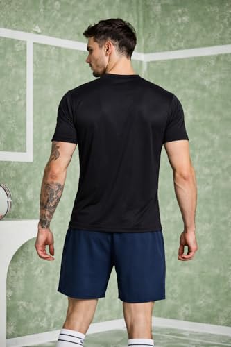 Image of Kvetoo Mens Dry Fit Gym T Shirt Quick Dry Sweat Proof Breathable Workout Tee Muscle Fit Athletic Sports T Shirt for Gym Running Training