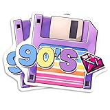 Retro 90's Floppy Disk Magnets Magnet - Nostalgic 90's Decor - Fun Vintage Tech Magnets - Colorful 90's Reminders - Unique 90's Collector's Item - 2 Pack - 5 Inches - Made in USA - PLDFMAG11214