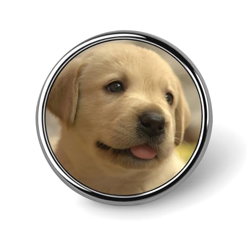 バッジ 円形 徽章 ラブラドールレトリバー 犬柄 缶バッジ 胸章 ピンバッチ ボタンブローチ 25mm おしゃれ ネクタイピン コレクション バッグ飾 帽子 胸飾り かばん掛け 工芸品 取付簡単 男女兼用 プレゼント