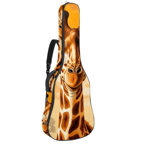 Sac pour guitare étanche à motif girafe multicolore grand étui de protection 42.9 in
