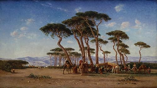 Toile un campement arabe par Narcisse Berchere 50x70 impression d'art raffinee pour mur