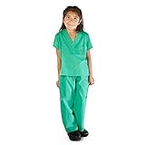 M&M SCRUBS Super Soft Children Scrub Set Kids Dress up (8/10, Surgical Green)