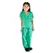 Super Soft Children Scrub Set Kids Doctor Dress up (8/10, Surgical Green)