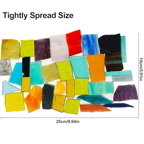 Buntglas Blätter,Glasmosaik Bastelset mit Verschiedenen Farben und Formen, Buntglas für handgemachte DIY Kunst Handwerk und Wohndekoration (200g/7oz Pack)