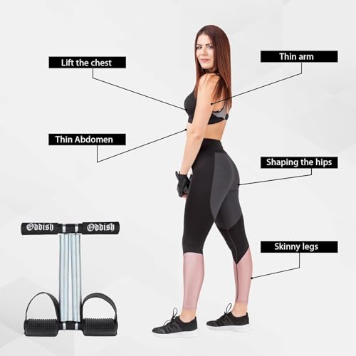 Image of ODDISH Way to Fitness Double Spring Tummy Trimmer Heavy Duty Dual Spring Core Trainer with Foot Pedal Red /Black Standard Size