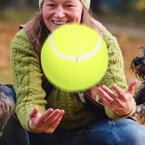 Hunde- Tennisbälle | Tragbarer, übergroßer Tennisball, aufblasbar, interaktives Hundespielzeug, lustige Kinderspielbälle mit Pumpe und Nadel, Welpenball für den Innenbereich-3