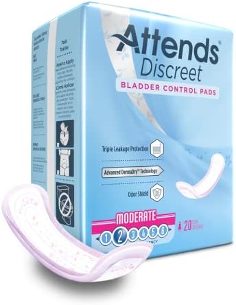 ADPMOD - Attends Discreet Women's Moderate Pads, 20 Count (x10)