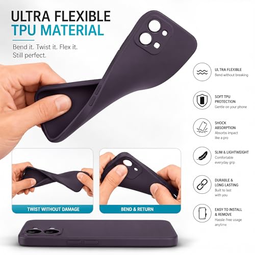Image of FIRST MART Matte Silicone Back Cover for Oppo F33 Pro - Purple