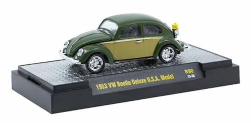 M2 Machines 1:64 Scale Diecast Detroit-Muscle 32600-90 25-25 - 1953 V-Dub V W Classic Beetle Delux USA Model