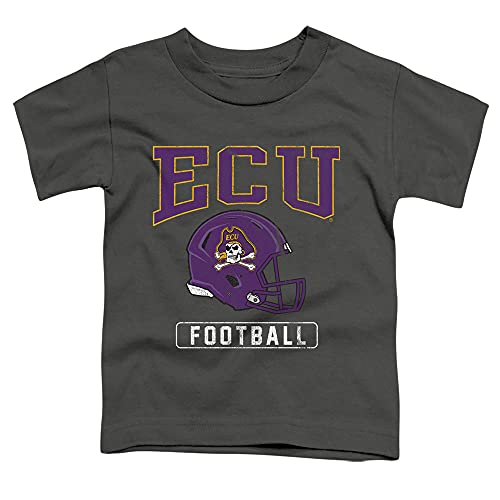 East Carolina University ECU Official Football Helmet Unisex Toddler T Shirt,Charcoal, 4