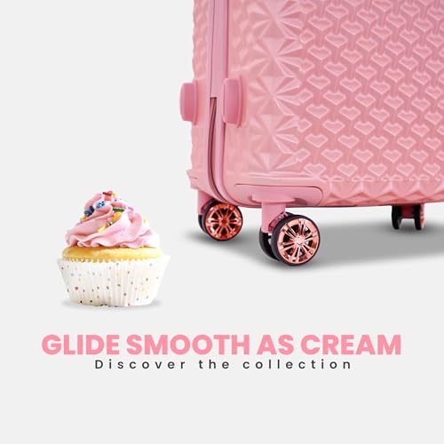 Image of AMERICAN TRAVELLER Goldie ABS Travel Suitcase | Hard Shell Large Luggage | High-Capacity Trolley Bag for Travel | Durable Check-in Suitcase with Spinner Wheels & Secure Lock(28, Rose Pink)