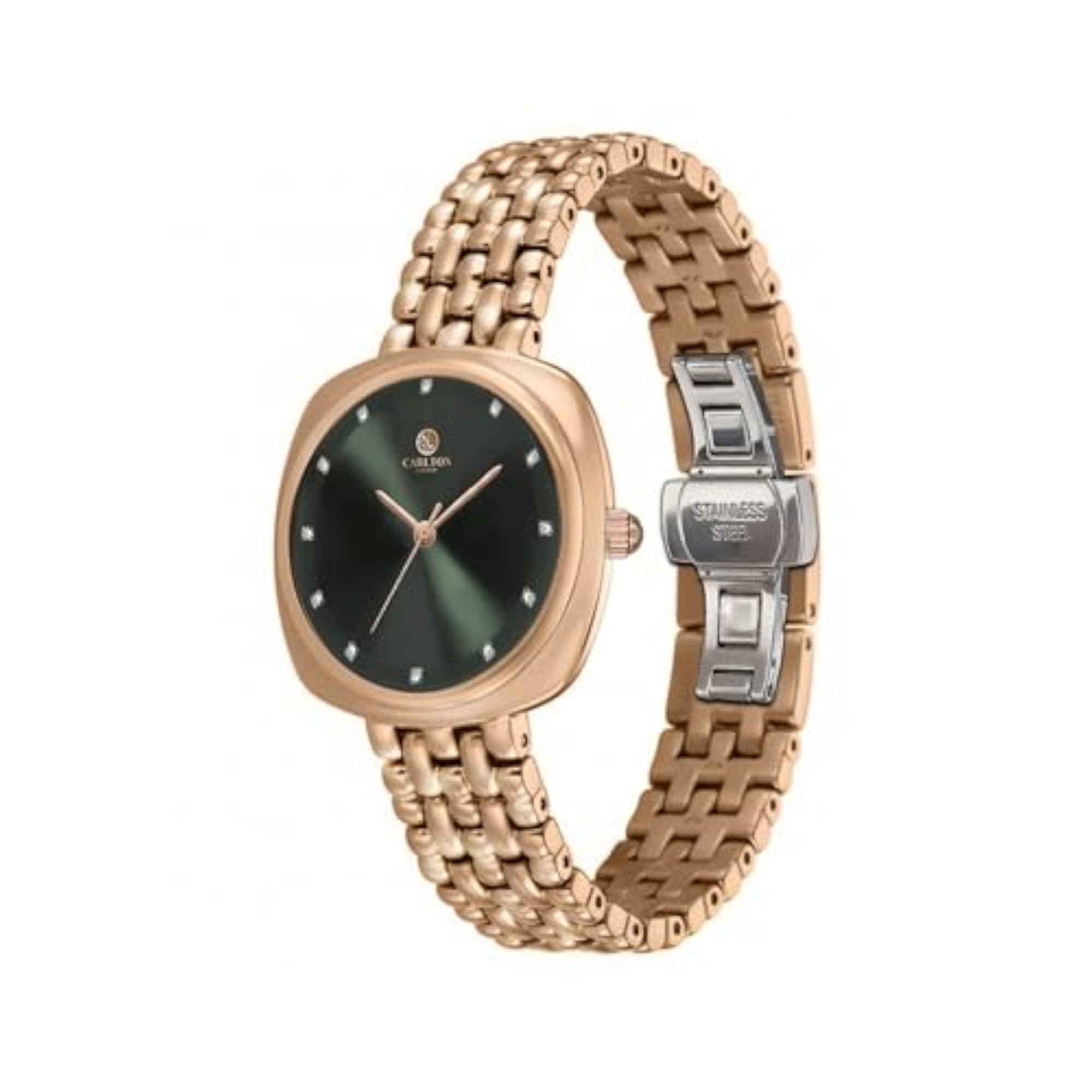 Women's Celeste Analog Watch with Square Dial and Stainless Steel Strap