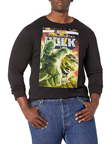 T-shirt Immortal Hulk Marvel noir en coton résistant et coupe spéciale grand L Tall