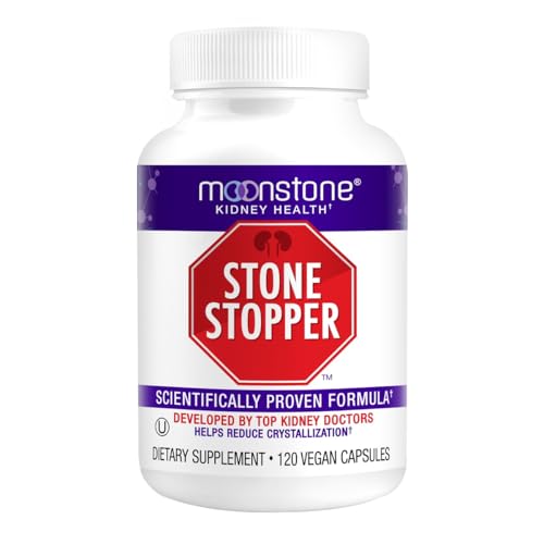 Moonstone Stone Stopper Capsules, Kidney Stone Prevention, Calcium Oxalate Protector, Alkali Citrate Support Supplement, Developed by Urologists to...