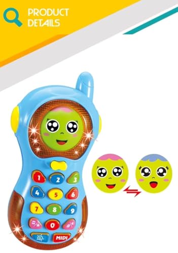 Image of Goyal's 2 in 1 Face Changing Phone Toy, Sound Making Toys Expression Mobile Phone with Lights and Music for Kids with Volume Control (Multicolor).