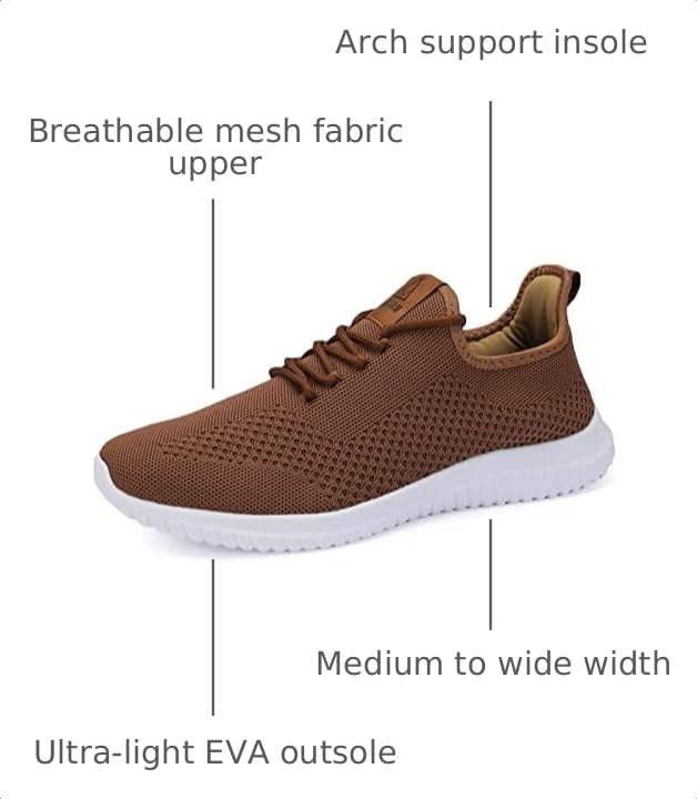 Image of VAMJAM Men's Running Shoes Ultra Lightweight Breathable Walking Shoes Non Slip Athletic Fashion Sneakers Mesh Workout Casual Sports Shoes