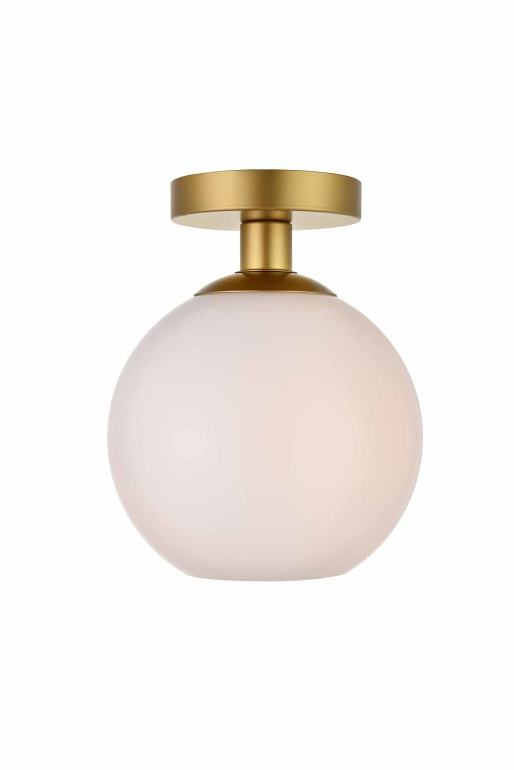 Baxter 1-Light Metal & Glass Flush Mount in Brass/Frosted White