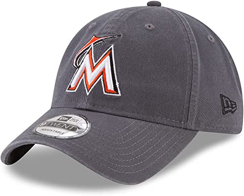 New Era Women Marlins Graphite Core Classic 9Twenty Adjustable Hat Cap 11591585