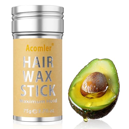 Acomler Hair Wax Stick, Wax Stick for Hair, Hair Stick Wax for Flyaways, Fly Away Hair Tamer, Slick Stick for Hair Non-greasy, Strong Hold Styling Wax Pomade for Women, Kids, Girls (1 Pack, 2.7oz)
