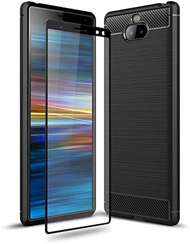 Olixar Case with Screen Protector for Sony Xperia 10 Plus, Stylish 2 in 1 Protection - Defend Your Phone & Screen from Drops, Shocks and Scratches Sentinel - Black