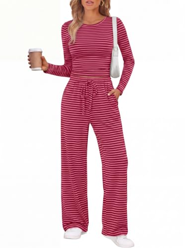 LILLUSORY 2 Piece Lounge Sets for Women 2026 Fall Fashion Outfits Sweat Set