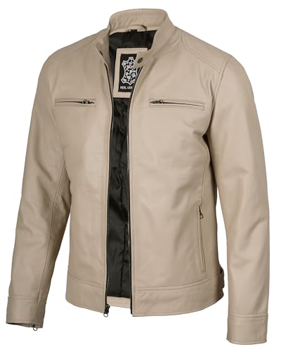 Blingsoul Leather Jackets For Men - Real Lambskin Motorcycle Style Mens Leather Jacket