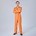 Lizxun Womens Orange Prisoner Halloween Cosplay Costume Men Escaped Jail Jumpsuit Inmate Uniform Roleplay Dress Up (Men Orange, XXL)