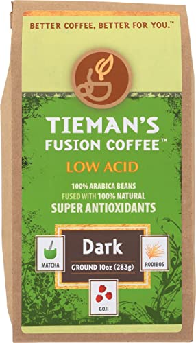 Tieman's Fusion Dark Roast Ground Coffee, Caffeinated, Low Acid, 10 Ounce (Pack Of 6) #TOP13