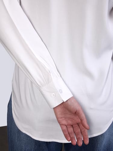 Image of Urbano Fashion Women's Modal Viscose Full Sleeve Regular Fit Casual Solid Shirt with Mandarin Collar