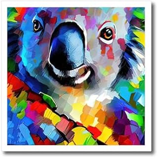 6x6 Iron on Heat Transfer for White Material - Colorful Portrait of Koala Australian Bear. Digital Art Gift or Card Alexis Design - Animals Koala