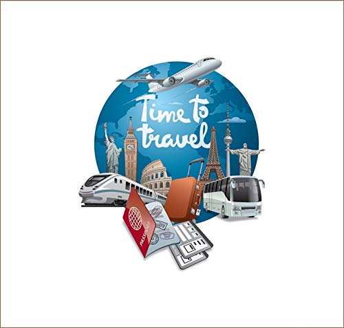 DivineDesigns™ Time to Travel Vinyl Wall Sticker for Living Room, Bedroom,Office, Kids Room Decorations Pack of 1 (20X22) Inch-image-23