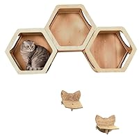 Algopix Similar Product 11 - Wood Cat Shelves Cat Tree Wall Cat Bed