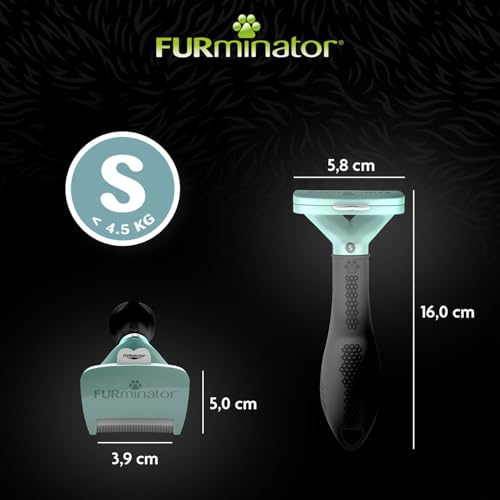 FURminator deShedding-Tool Katze Größe S Kurzhaar - Katzenbürste für kleine Katzen zur Entfernung der Unterwolle