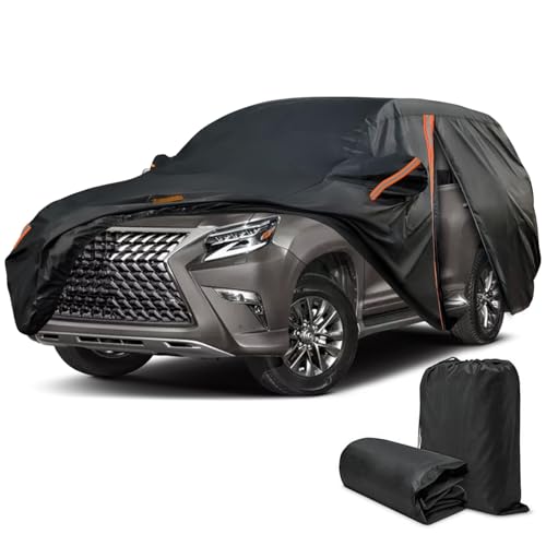 Car Cover for Lexus GX 400 460 470 550 2000-2025 (GX400 GX460 GX470 GX550), SUV Full Car Cover Waterproof All Weather, Outdoor Sun Rain UV Snow Dust Protection, Custom Fit with Driver Door Zipper