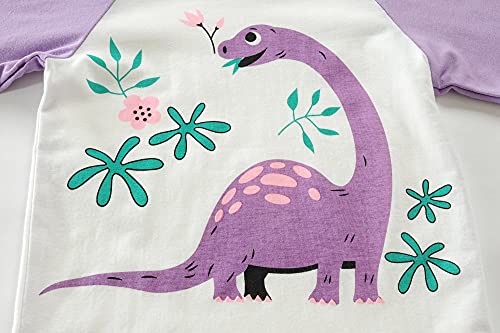 Little Hand Girls Dinosaur Pajamas Long Sleeve Unicorn Sleepwear Pajama Cute Princess Pjs for Toddler Clothes 2-7 Years3