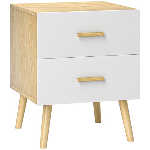 AMPIO SPAZIO DI STOCCAGGIO: Elegante comodino moderno dotato di due cassetti per conservare in modo organizzato tutti i tuoi essenziali.