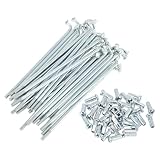 RATCHROLL 1 Set Universal Bicycle Spokes 12G 82mm Length Bike Wheel Spokes Nipple Silver Tone Carbon Steel Galvanized