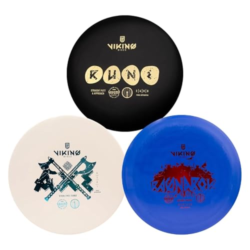 Viking Discs Starter Disc Golf Set - 3 Dischi da Frisbee per Qualsiasi Distanza, omologati PDGA - Sport all'aperto per Adulti e Bambini - Putter, Mid-Range, Driver