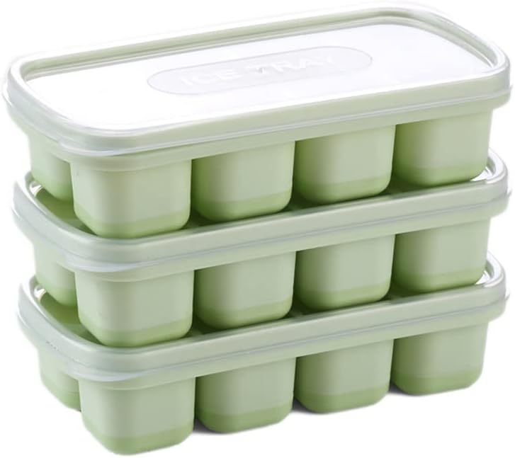 Ice Tray Refrigerator Household Soft Ice Cube Ice Maker To Make Frozen Ice Cube Grinder (Color : Green)