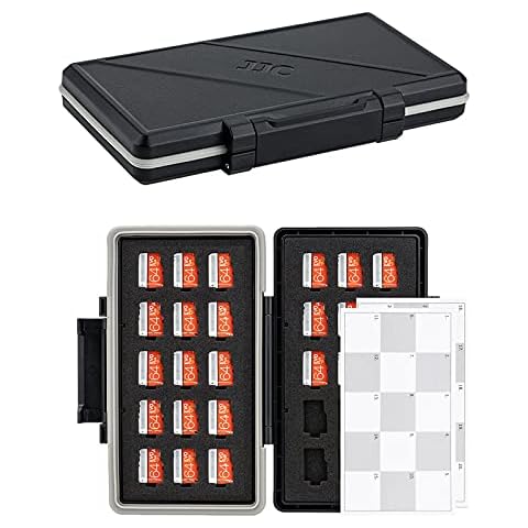 30 Slots Micro SD Card Case with Index Label, Water Resistant & Shockproof Micro SD Card Holder, Compact MicroSDHC/MicroSDXC/Micro SD Card Organizer Storage Cover
