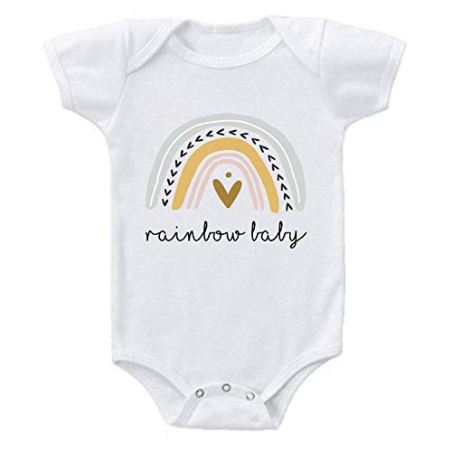 Rainbow Baby Pregnancy Reveal Announcement IVF Infertility Warrior Baby Romper Bodysuit