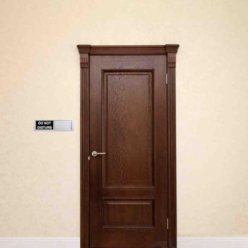 Image of Do Not Disturb Sign, Privacy Door Status, Do Not Disturb /Please Knock Sign for Home Office Restroom Conference Hospital Hospital, Non-Scratch Magnetic Slider Door Indicator Signs, 7'' x 2'' - Black&White