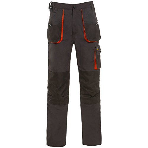 Army And Workwear - Pantalón - para Hombre Steel Grey & Black with Orange Trim 62 (44-46 W)