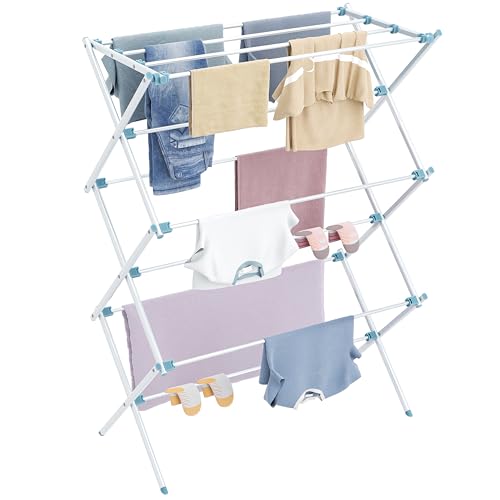 Image of HOMIDEC Clothes Airer,3-Tier Indoor/Outdoor Foldable Clothes Drying Rack