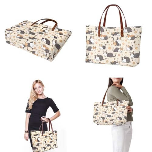 Image of Top Handle Purse for Women, Large Tote Handbag With PU Wallet Set, Gift for Mom