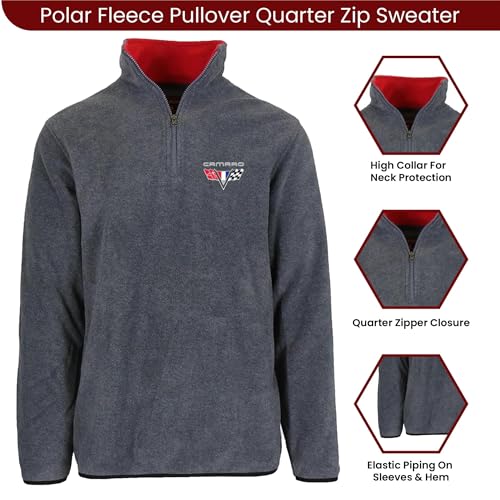 JH DESIGN GROUP Men’s Chevy Camaro Quarter Zip Fleece Sweatshirt 2 Colors3